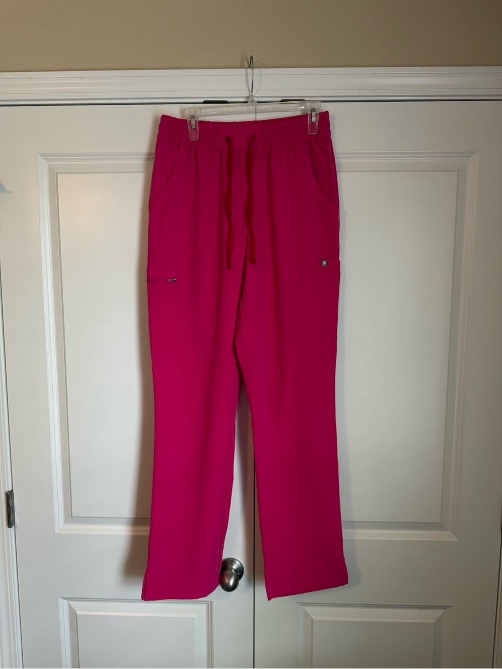 Figs shocking Pink Drawstring Scrub pants